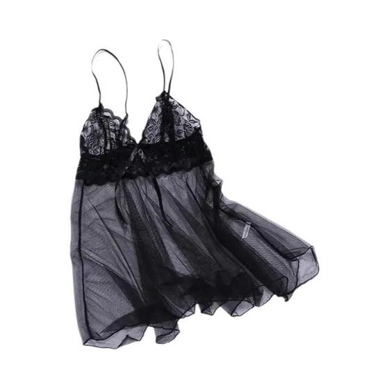 Imagem de Sexy Lingerie Lace Strap Suspender Saia Frente Fenda Camisola Pijama Leve Roupa Interior De Dormir