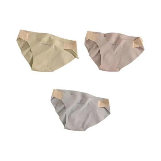 Imagem de Calcinhas Triangulares Finas de Seda Gel - Kit com 3 Peças - Lingerie Sexy Sem Costura