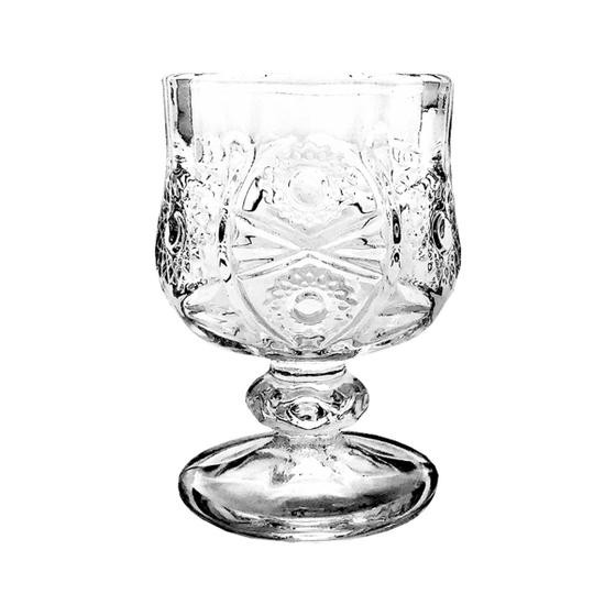 Imagem de Jogo 6 Mini Taças de Vidro Decoradas para Licor Água Sucos Bebidas Drinks Presente Decoração Festas Tacinhas Aperitivos Dose 40ml