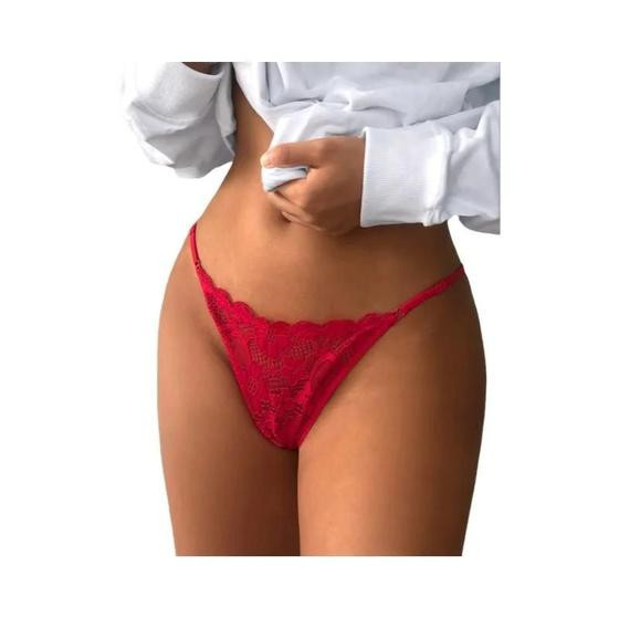 Imagem de Calcinha Tanga de Renda Transparente - Sexy e Confortável