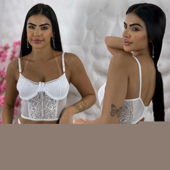 Imagem de Lingerie Feminina Sexy Renda Tule Transparente Sedução Luxo
