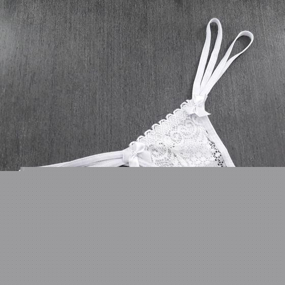 Imagem de Calcinha Fio Dental Renda Transparente Sexy P M G GG - Sensualidade e Conforto!